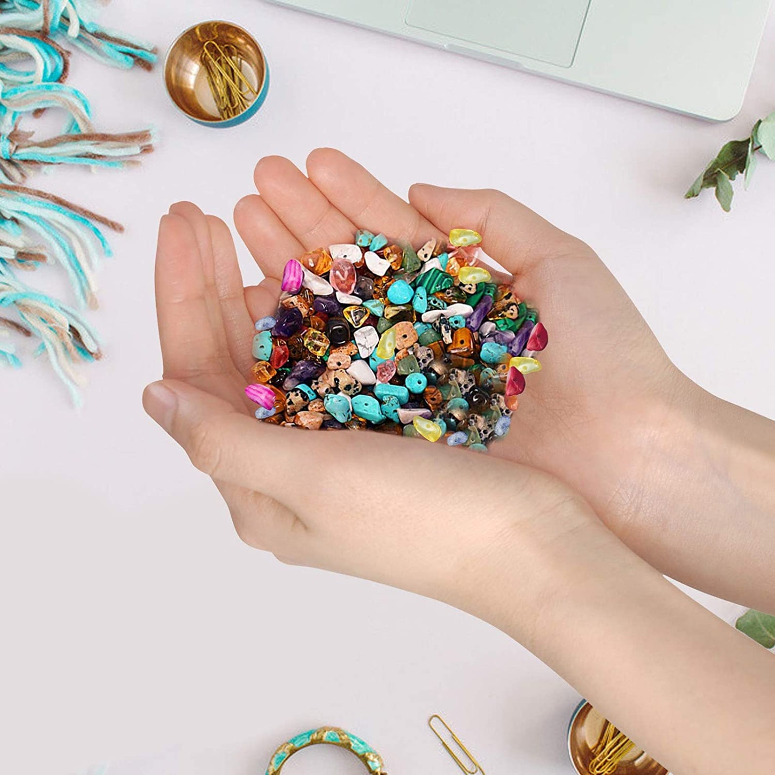 840PCS Irregular Chips Stone Beads Kit Natural Gemstone Beads Etsy