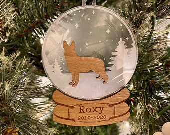 Pet Memorial Ornament | Pet Snow Globe Christmas Ornament |  New Pet Ornament | Custom Dog Ornament | Personalized Cat Ornament