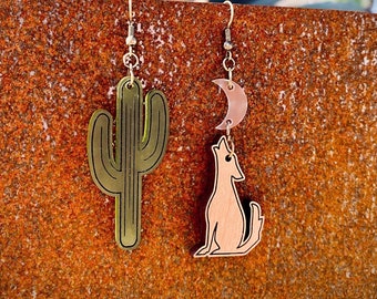 The Coyote Earrings | Desert Earrings | Cactus Earrings | Boho Earrings | Arizona Earrings | Southwest Earrings