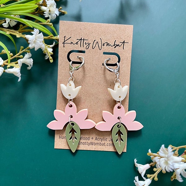 The Cassidy Earrings | Statement Flower Earrings | Lightweight Spring Earrings