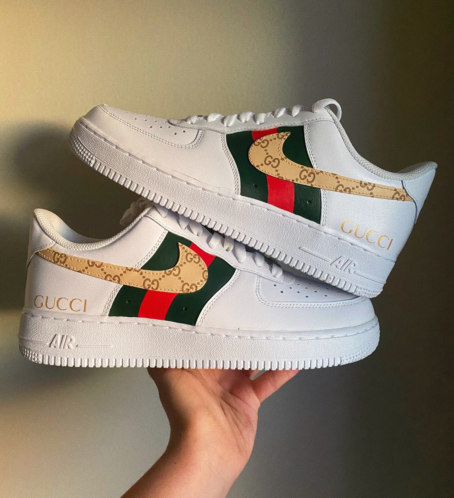 Gucci x Nike Air Force 1 Customs | Etsy