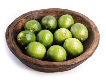 Round Fruit Wood Dough Bowl - Bateas - Rustic Wooden Home Décor - Decoration Display Centerpiece - Handmade & Imported from Mexico (Large)