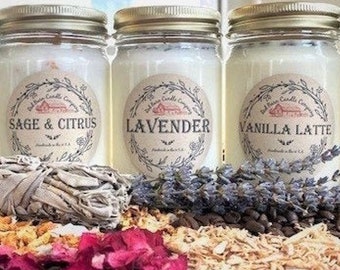 Red Barn Aromatherapy Candles | All-Natural Soy Wax & Dried Flowers | Essential Oil Infused | Pet + Smoke Odor Eliminate | Toxin Free Candle