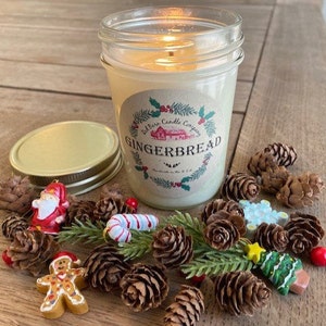 Red Barn Fall Aromatherapy Candles All-Natural Soy Wax & Dried Flowers Essential Oil Infused Odor Eliminate Relaxation Toxin Free Gingerbread