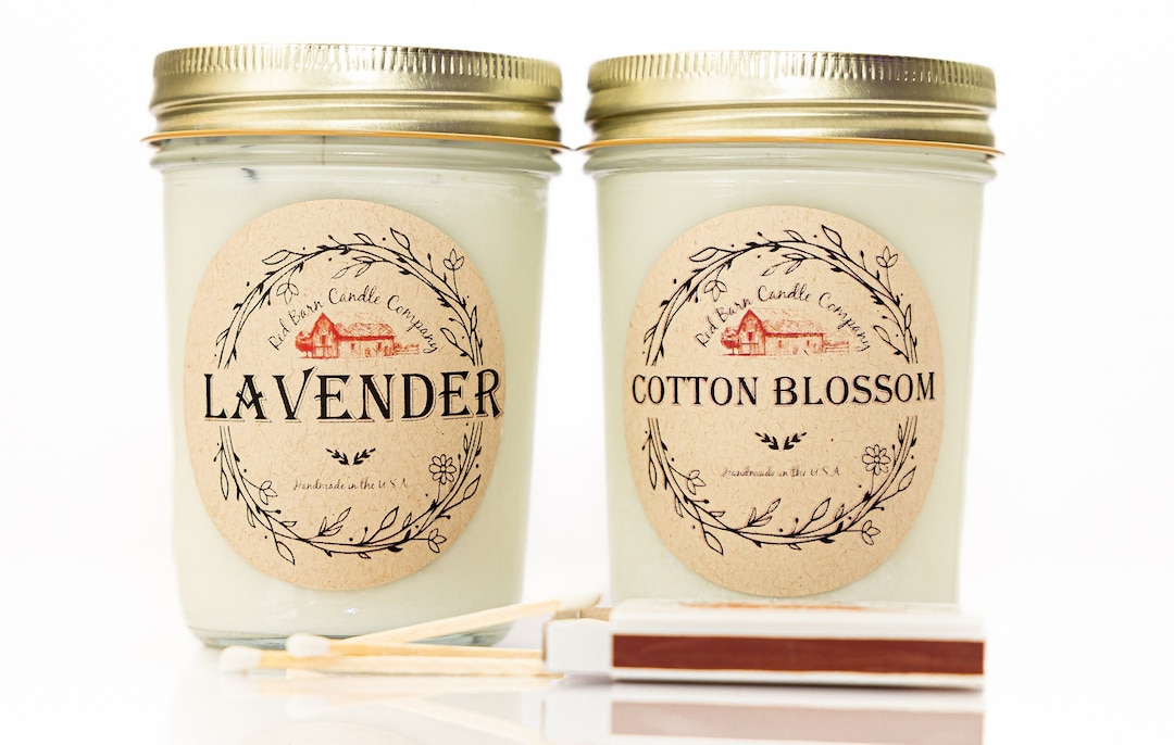 Red Barn Soy Candles Set W/ Matches Allnatural Soy Wax & Essential Oil