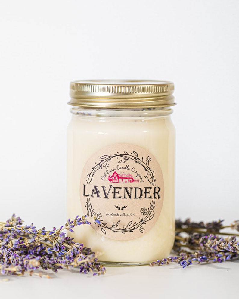 Flower Shop Aromatherapy Candle 100% All-Natural Soy Wax & Essential Oil Infused Pet Safe Smoke Odor Eliminating Non Toxic Candle Lavender