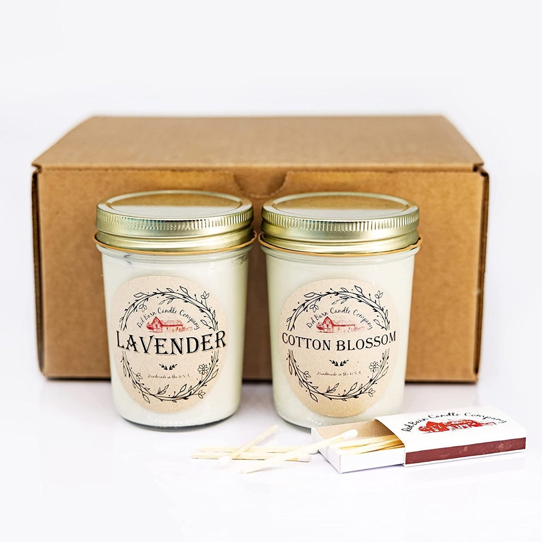 Red Barn Soy Candle Gift Box W/ Matches Allnatural Soy Wax & Essential