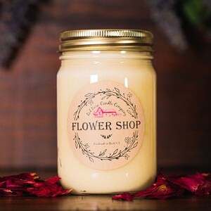 Flower Shop Aromatherapy Candle 100% All-Natural Soy Wax & Essential Oil Infused Pet Safe Smoke Odor Eliminating Non Toxic Candle image 2