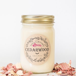 Flower Shop Aromatherapy Candle 100% All-Natural Soy Wax & Essential Oil Infused Pet Safe Smoke Odor Eliminating Non Toxic Candle Cedarwood