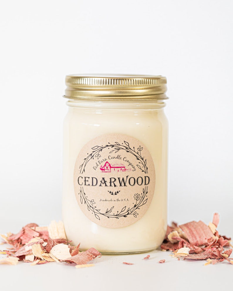 Flower Shop Aromatherapy Candle 100% All-Natural Soy Wax & Essential Oil Infused Pet Safe Smoke Odor Eliminating Non Toxic Candle Cedarwood