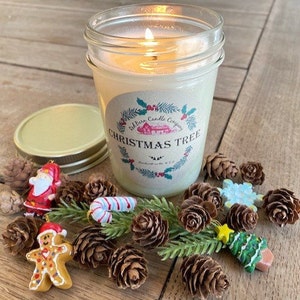 Red Barn Fall Aromatherapy Candles All-Natural Soy Wax & Dried Flowers Essential Oil Infused Odor Eliminate Relaxation Toxin Free Christmas Tree
