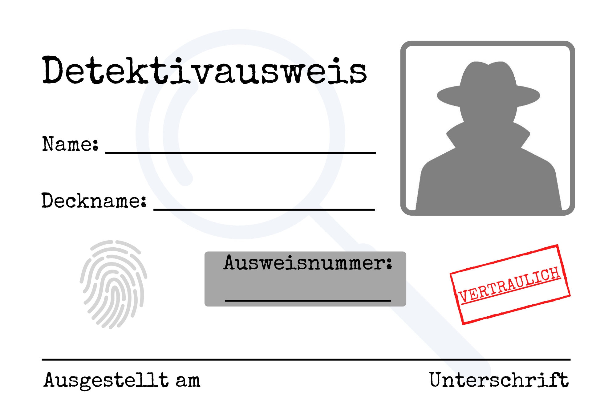 Detektivausweis Kindergeburtstag Schnitzeljagd Agent - Etsy.de