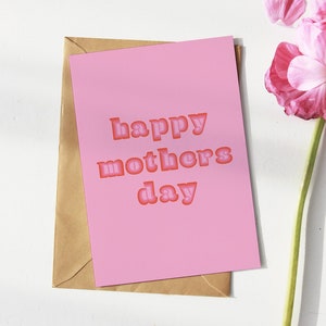 Retro Moederdagkaart, gelukkige moederdagkaart, unieke moederdagkaart, kaart voor vrouw, leuke moederdagkaart, zelfgemaakte kaart, cadeau voor moeder