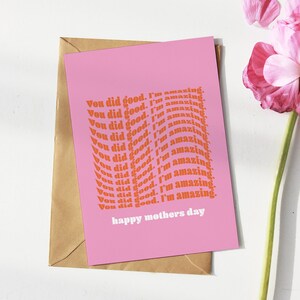 Tarjeta ingeniosa del Día de las Madres, tarjeta feliz del día de las madres, tarjeta divertida del día de las madres, tarjeta genial del día de las madres, regalo único del día de las madres, regalo para mamá