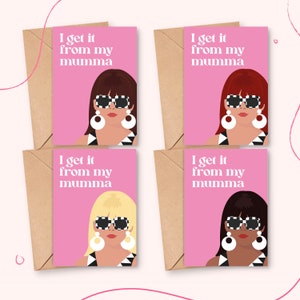 Retro lo obtengo de mi tarjeta personalizada del Día de las Madres de Mumma, tarjeta feliz del día de las madres, tarjeta única del día de las madres, linda tarjeta del día de las madres, regalo para mamá