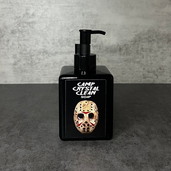 Camp Crystal Clean Hand Soap | Jason Hand Soap | 12oz Handmade Luxury Horror Soap | Horror Hand Soap | Vegan Bar Soap | Horror Soap