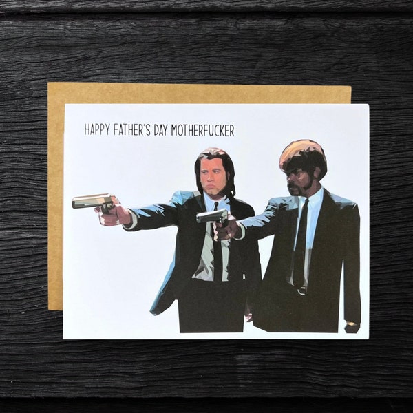 Father’s Day Card Pulp Fiction "Happy Father's Day Motherfucker" Samuel L Jackson & John Travolta | Pulp Fiction Lover | Personalized Cards