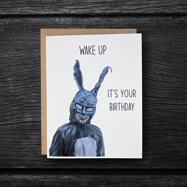 Donnie Darko Birthday Card | Frank the Rabbit Birthday Card | Wake Up It’s your Birthday | Birthday Cards | Personalized