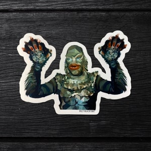Creature From The Black Lagoon Vinyl Sticker | Classic Horror Movie Sticker | Classic Monsters Vinyl Sticker