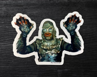 Creature From The Black Lagoon Vinyl Sticker | Classic Horror Movie Sticker | Classic Monsters Vinyl Sticker