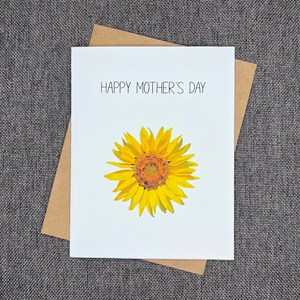 Sunflower Mothers Day Card | Beautiful Sunflower Card "Happy Mother's Day" Pretty Flower Card | Sunflower Mom Gift Set | Personalized Cards