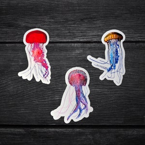 Jellyfish Vinyl Stickers | Sea Life Die Cut Stickers | Ocean Creatures Stickers | Jellyfish Stickers