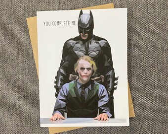 Joker Batman Card Etsy