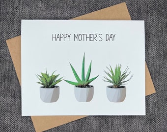 Succulents Mothers Day Card " Happy Mother's Day" | Cactus Card For Mom | Personalized Cards