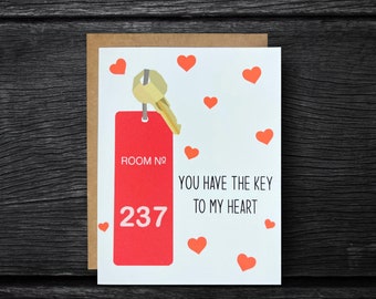 Room 237 The Shining Key Horror Love Card “You have the key to my heart” | The Shining Card | Horror Anniversary | Personalized