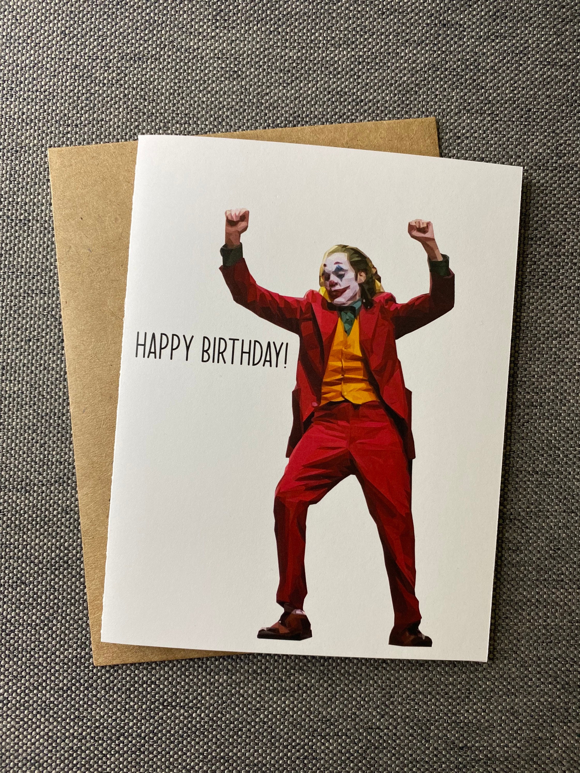 Joker Happy Birthday Card Happy Birthday Movie Etsy