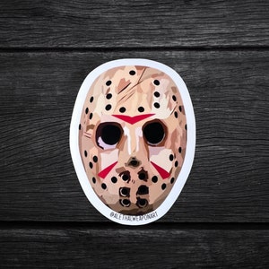 Jason Hockey Mask Vinyl Sticker | Horror Movie Icon Stickers | Friday the 13th Die Cut Vinyl Sticker