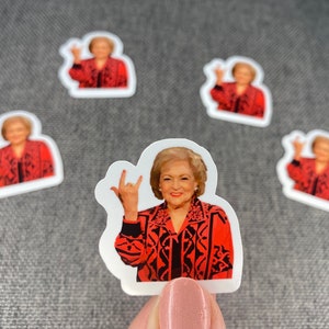 Mini Betty White Vinyl Stickers | Betty White Stickers