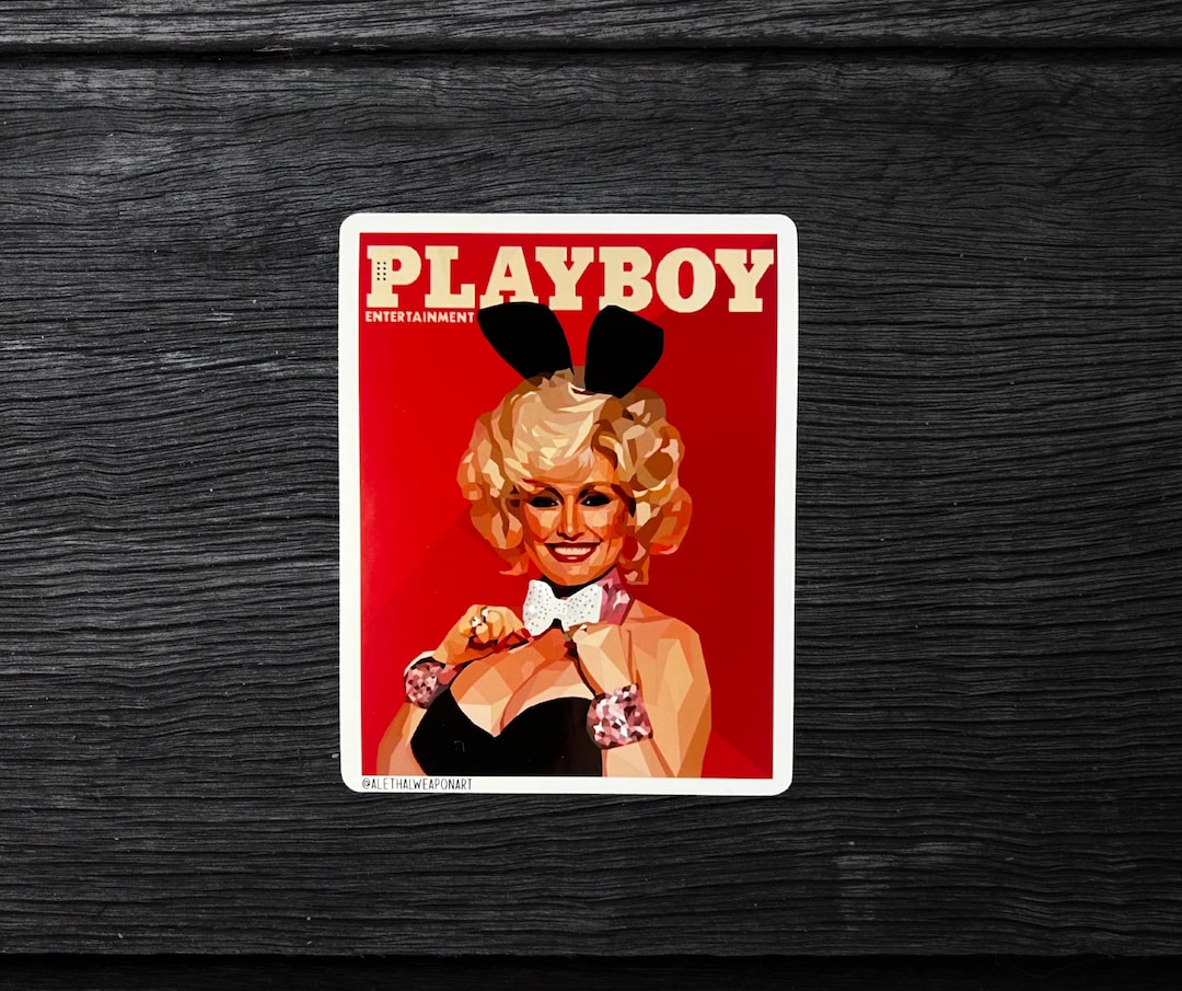 dolly-parton-playboy-bunny-cover-vinyl-sticker-dolly-parton-vintage