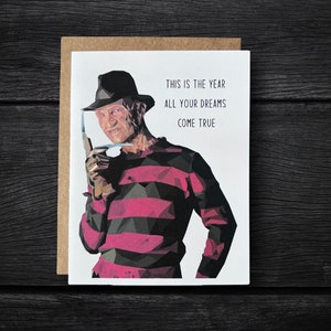 Freddy Birthday Card &quot;This is the year all your dreams come true&quot; | Horror Card | Personalized