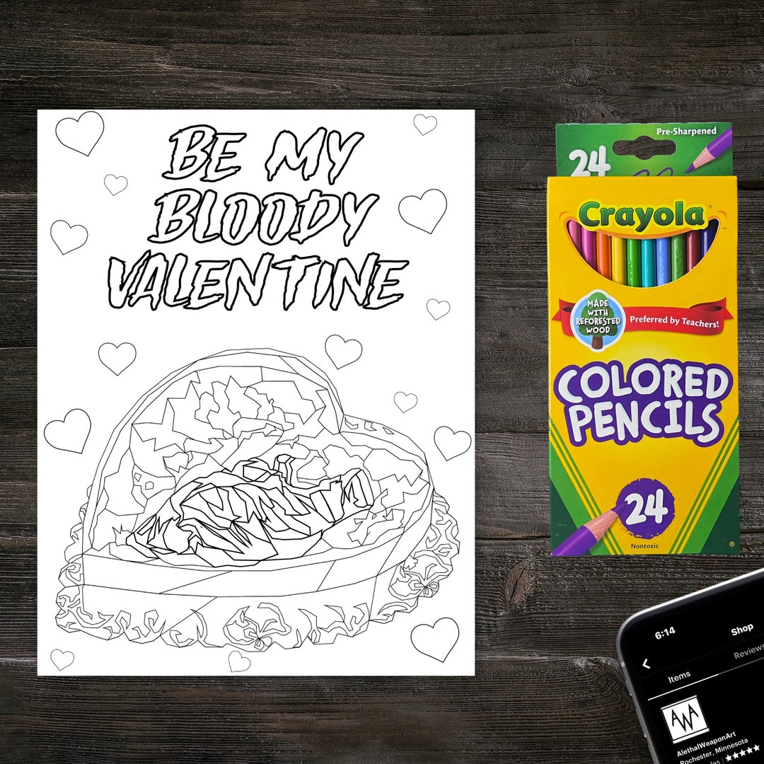 My Bloody Valentine Coloring Page High Quality Print Paper DIY Color ...