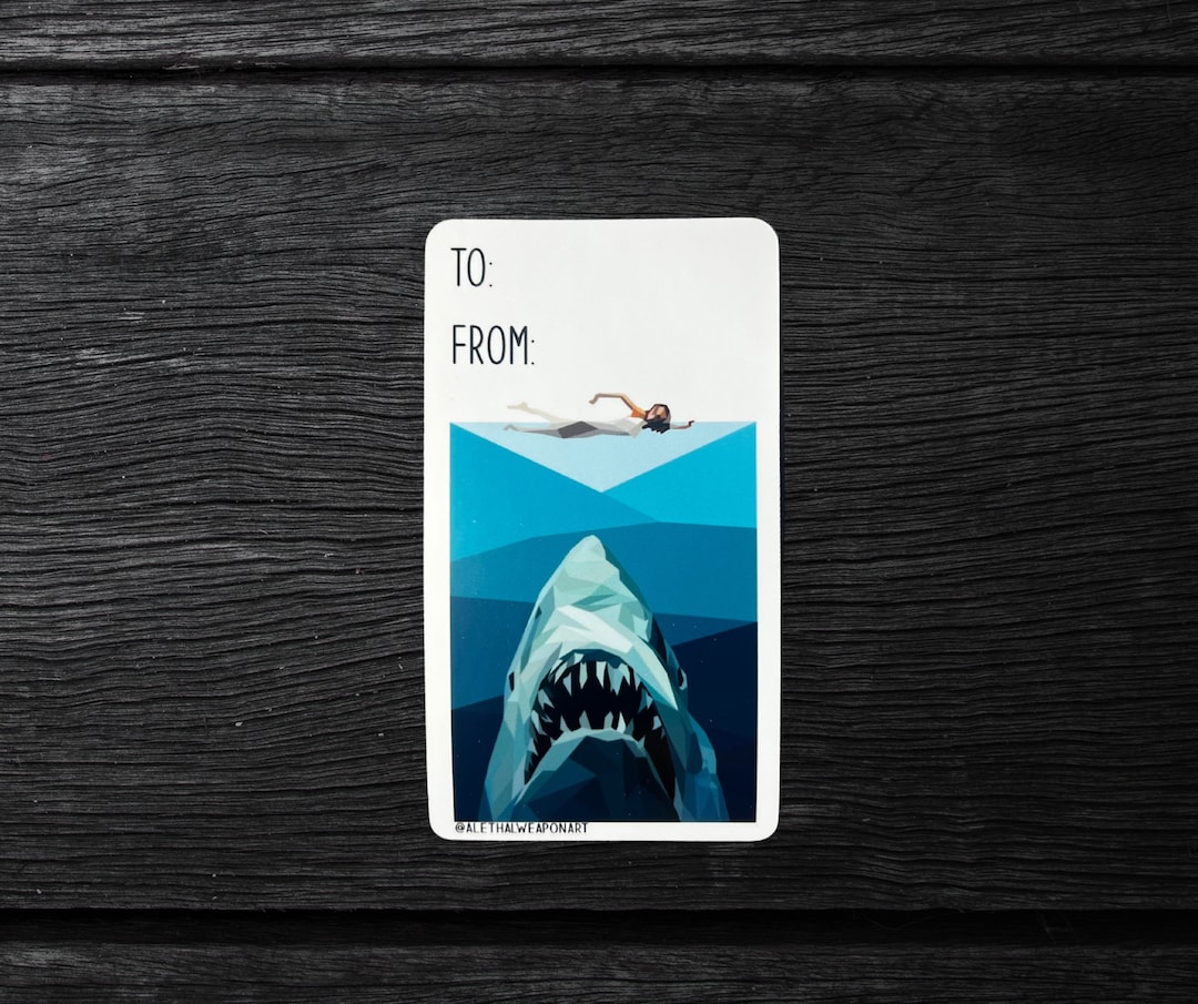 Jaws Gift Tag Horror Gift Tag Sticker Gift Tags Gift Tag Etsy