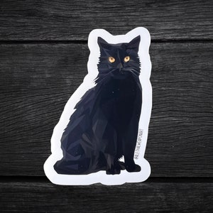 Black Cat Vinyl Sticker | Spooky Kitty Sticker | Halloween Kitty | Black Cat