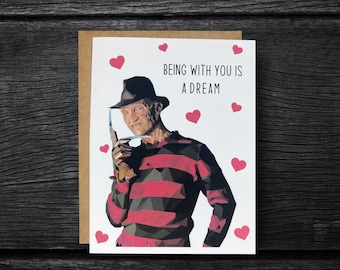 Freddy Love Day Card “Being with you is a dream” | Scary Love Card | Horror Movie Anniversary Card | Nightmare On Elm Street