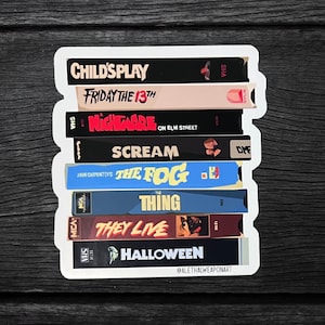 Horror VHS Stack Vinyl Sticker | Horror Movie Stickers | Horror VHS Stickers
