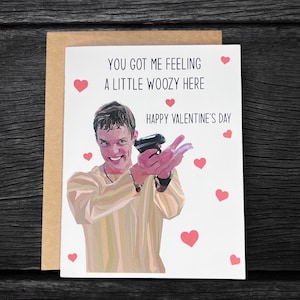 Scream Valentine "You got me feeling a little woozy here Happy Valentines Day" | Scream Stu Macher Horror Card | Horror Valentine Card