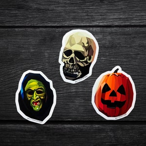 Halloween 3 Season of The Witch Masks Vinyl Sticker Pack | Spooky Halloween Stickers