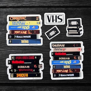 Horror Movie VHS Stack Vinyl Sticker Pack | Horror Movie Stickers | Die Cut Vinyl VHS Stickers | Gift for Movie Lovers