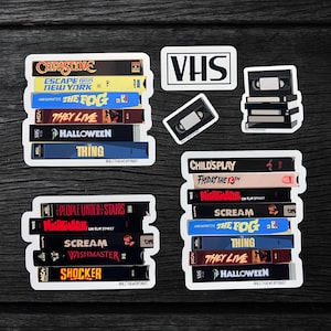 Horror Movie VHS Stack Vinyl Sticker Pack | Horror Movie Stickers | Die Cut Vinyl VHS Stickers | Gift for Movie Lovers