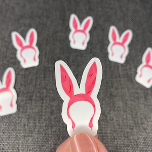 Mini Pink Bunny Ears Vinyl Stickers | Bobs Burgers Louise Stickers | Easter Stickers