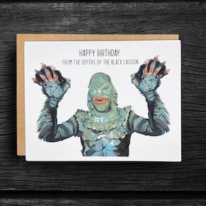 Creature from the Black Lagoon Birthday Card | Classic Horror Birthday Card | Universal Monsters Birthday Card