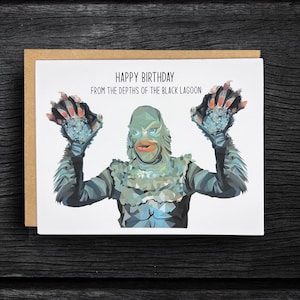 Creature from the Black Lagoon Birthday Card | Classic Horror Birthday Card