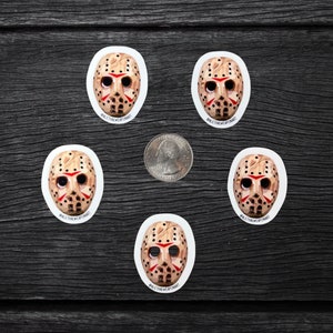 Tiny Jason Hockey Mask Die Cut Vinyl Stickers |  Horror Movie Stickers | Friday the 13th Mini Jason Masks | Horror Movie Stickers