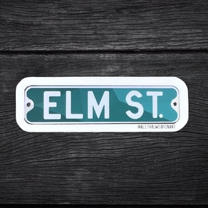 Elm Street Vinyl Sticker | Horror Movie Stickers | Horror Movie Street Sign Stickers