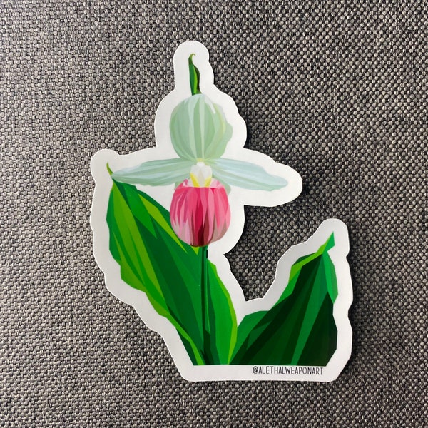 Lady Slipper Vinyl Sticker | Minnesota State Flower Sticker