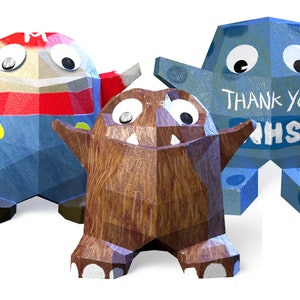 Umarmung Monster - Squashy - 3D Papier Handwerk - Digital Download - Hard Difficultly